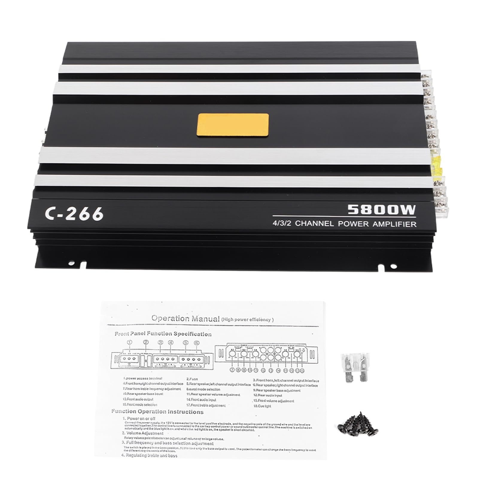 Brilluxa Audio -Leistungsverstärker, Stereo -Lautsprecher -Verstärker, 12V 5800W Auto Stereo Audioverstärker kompatibel mit Universal Truck Lautsprechersystem Brilluxa Audio -Leistungsverstärker, Stereo -Lautsprecher -Verstärker, 12V 5800W Auto Stereo Audioverstärker kompatibel mit Universal Truck Lautsprechersystem von Brilluxa