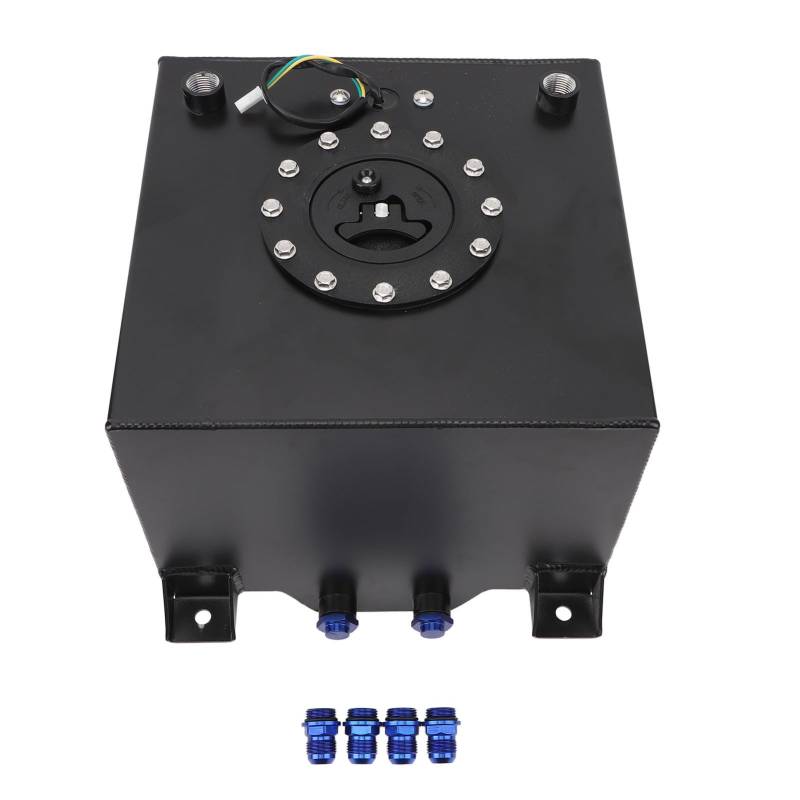 Brilluxa Brennstoffzellentank, 5 Gallonen Aluminiumlegierung Legierung Brennstoffbehälter, kompatibel mit der Hot Rod Street Racing Track Car Truck SUV, 20 l Schwarzer von Brilluxa