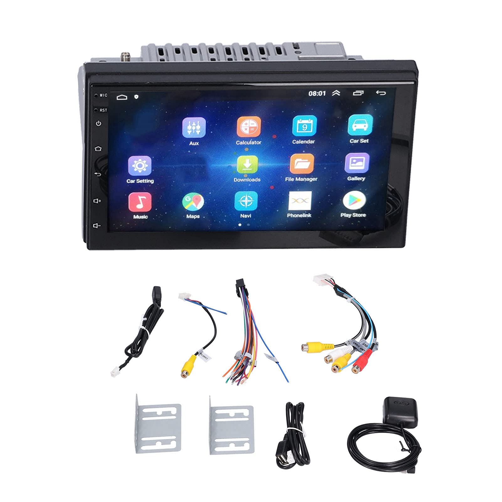 Brilluxa Car Multimedia Player, 7in Touchscreen-GPS-Navigation kompatibel mit Android 10.0 System, Universal Audio Video Unit, In-Dash-Navigationskopfeinheit, Car Entertainment UPG (1+16g) von Brilluxa