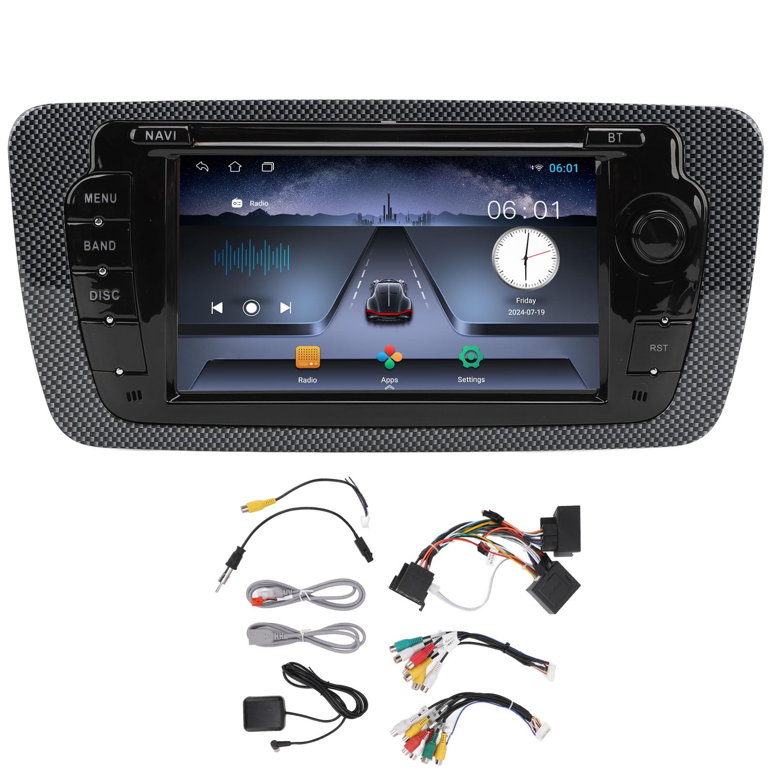 Brilluxa Car Stereo, 7in Touchscreen Media Player, Quad-Core-GPS-Navigation Bluetooth WiFi, Ersatz für Seat 2009-2013 Carplay Multimedia Player Brilluxa Car Stereo, 7in Touchscreen Media Player, Quad-Core-GPS-Navigation Bluetooth WiFi, Ersatz für Seat 2009-2013 Carplay Multimedia Player von Brilluxa