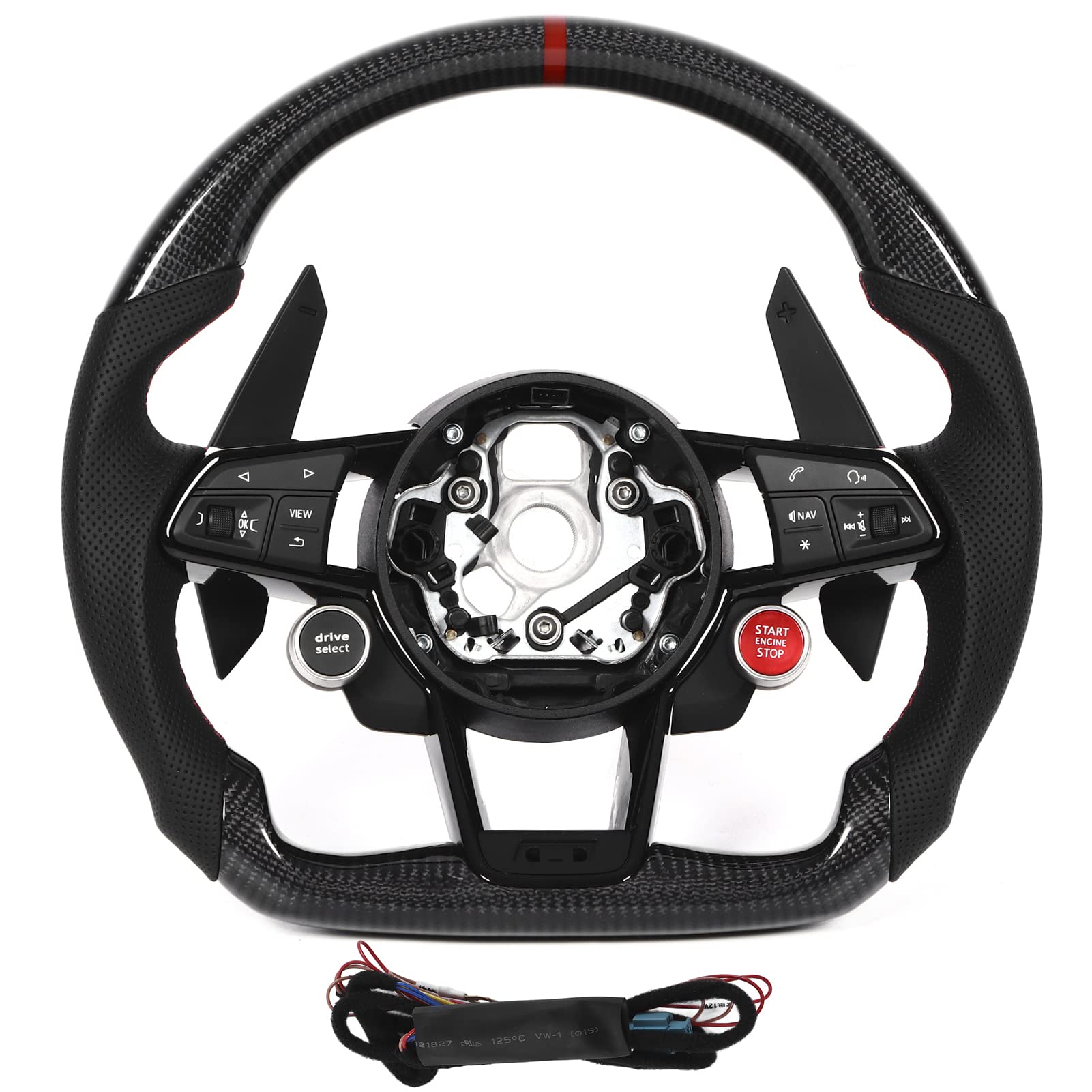 Brilluxa Carbon -Faserlenkrad, kompatibel mit R RS4 RS5 RS6 RS7 TT 2010-2021, Rennlenkrad, Sportlenkungsgriff, Austausch von Innenrad Brilluxa Carbon -Faserlenkrad, kompatibel mit R RS4 RS5 RS6 RS7 TT 2010-2021, Rennlenkrad, Sportlenkungsgriff, Austausch von Innenrad von Brilluxa