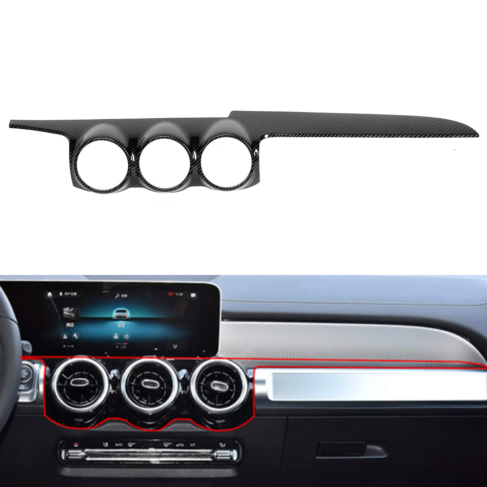 Brilluxa Central Control Dashboard Air Vent Trim Cover Carbon Fiber Style für GLB X247 Class 2019 2020 Car Dashboard AC Air Vent Outlet Covers Air Vent Sticker Brilluxa Central Control Dashboard Air Vent Trim Cover Carbon Fiber Style für GLB X247 Class 2019 2020 Car Dashboard AC Air Vent Outlet Covers Air Vent Sticker von Brilluxa