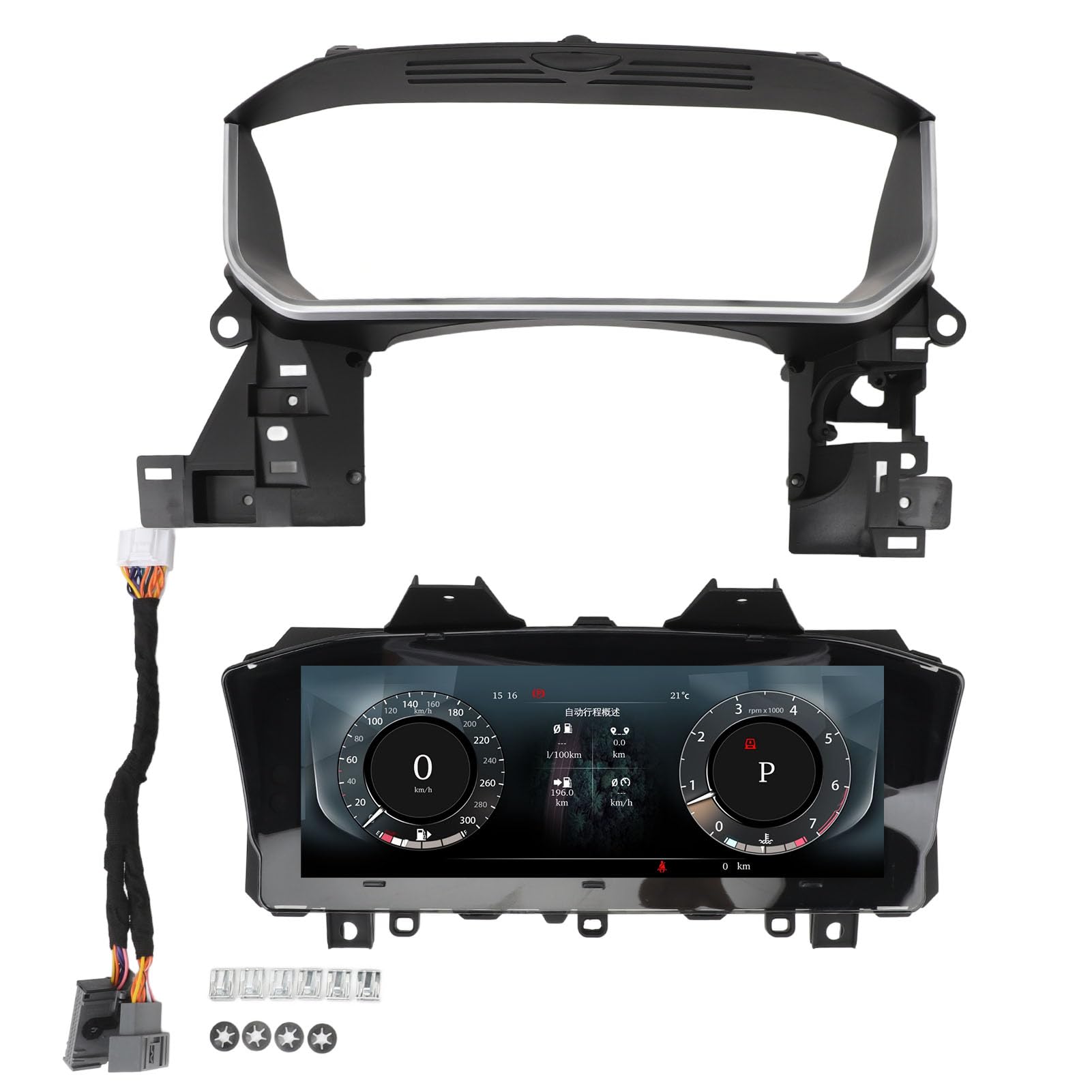 Brilluxa Digital Cluster, LCD-Instrumentenanzeige kompatibel mit Sport L494 2013 bis 2017, 12,3 Zoll Armaturenbrett-Panel Kraftstoffverbrauchsschnittstelle von Brilluxa