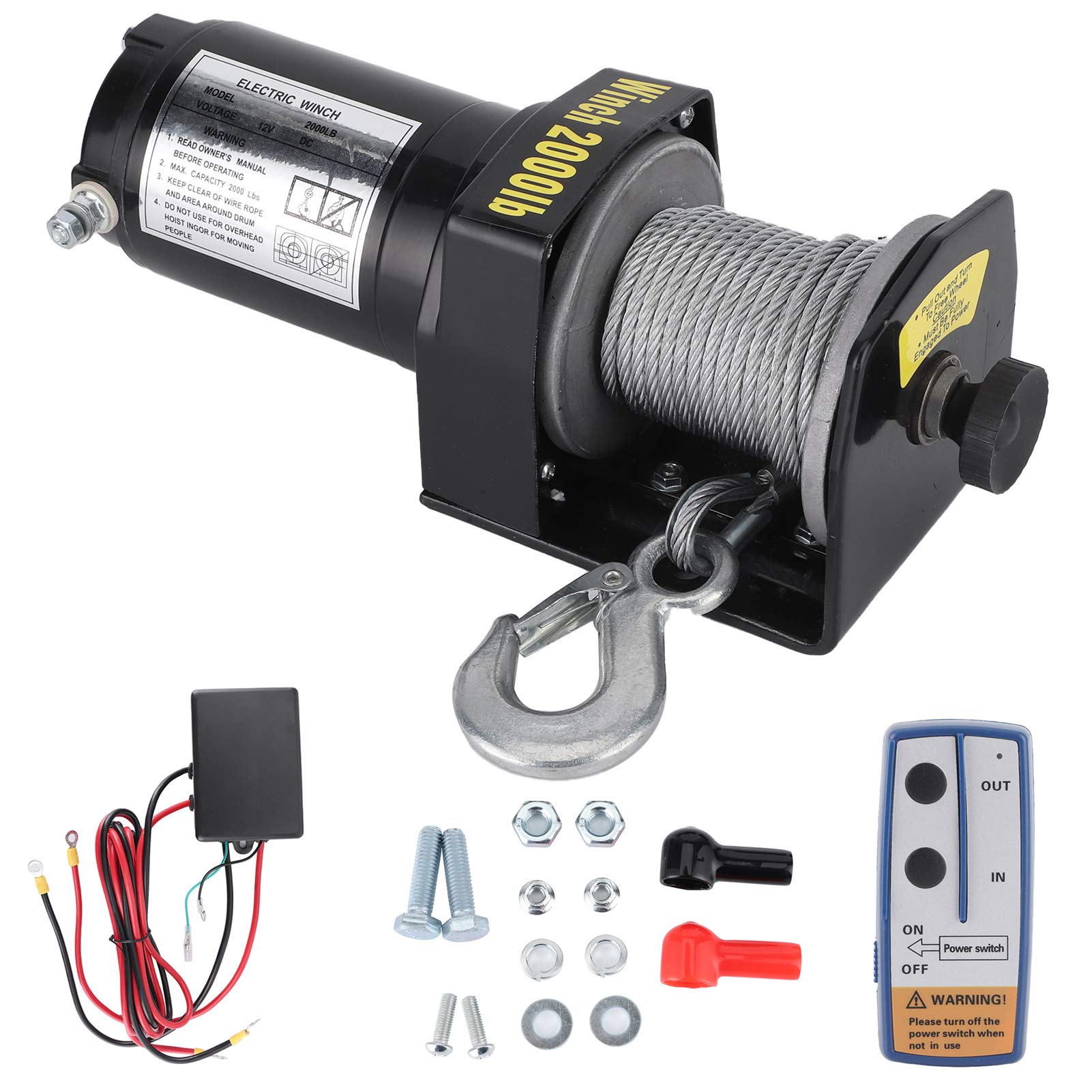 Brilluxa Electric Winch, 12 V Winch 2000lbs Ladungskapazität für ATV UTV -Auto -LKW -Boot, Fernbedienung Recovery Winch, Fahrzeuganhänger ziehen Winde Brilluxa Electric Winch, 12 V Winch 2000lbs Ladungskapazität für ATV UTV -Auto -LKW -Boot, Fernbedienung Recovery Winch, Fahrzeuganhänger ziehen Winde von Brilluxa