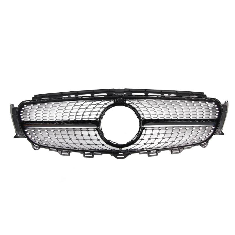 Brilluxa Frontgrill, Diamond Mesh Stoßfänger Grill kompatibel mit W213 E Klasse 2016-2019 Gloss Black Frontgrill Ersatz Diamond Style Grill Einsatz von Brilluxa