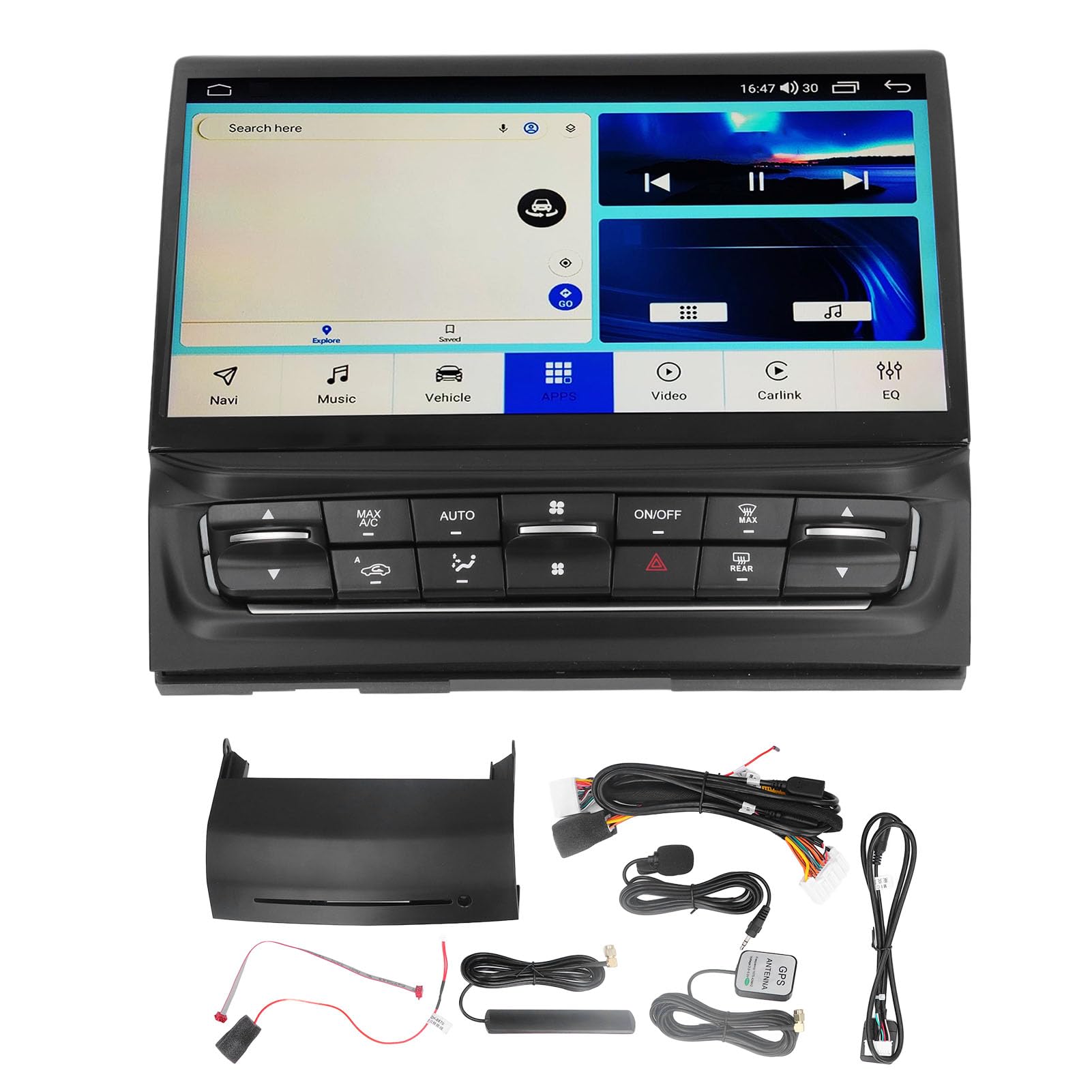 Brilluxa GPS -Navigation, Multimedia Head Unit kompatibel mit Quattroporte VI M156 2013 bis 2017, 10,1 Zoll Android 12 CarPlay Navigationssystem (8+128G) von Brilluxa
