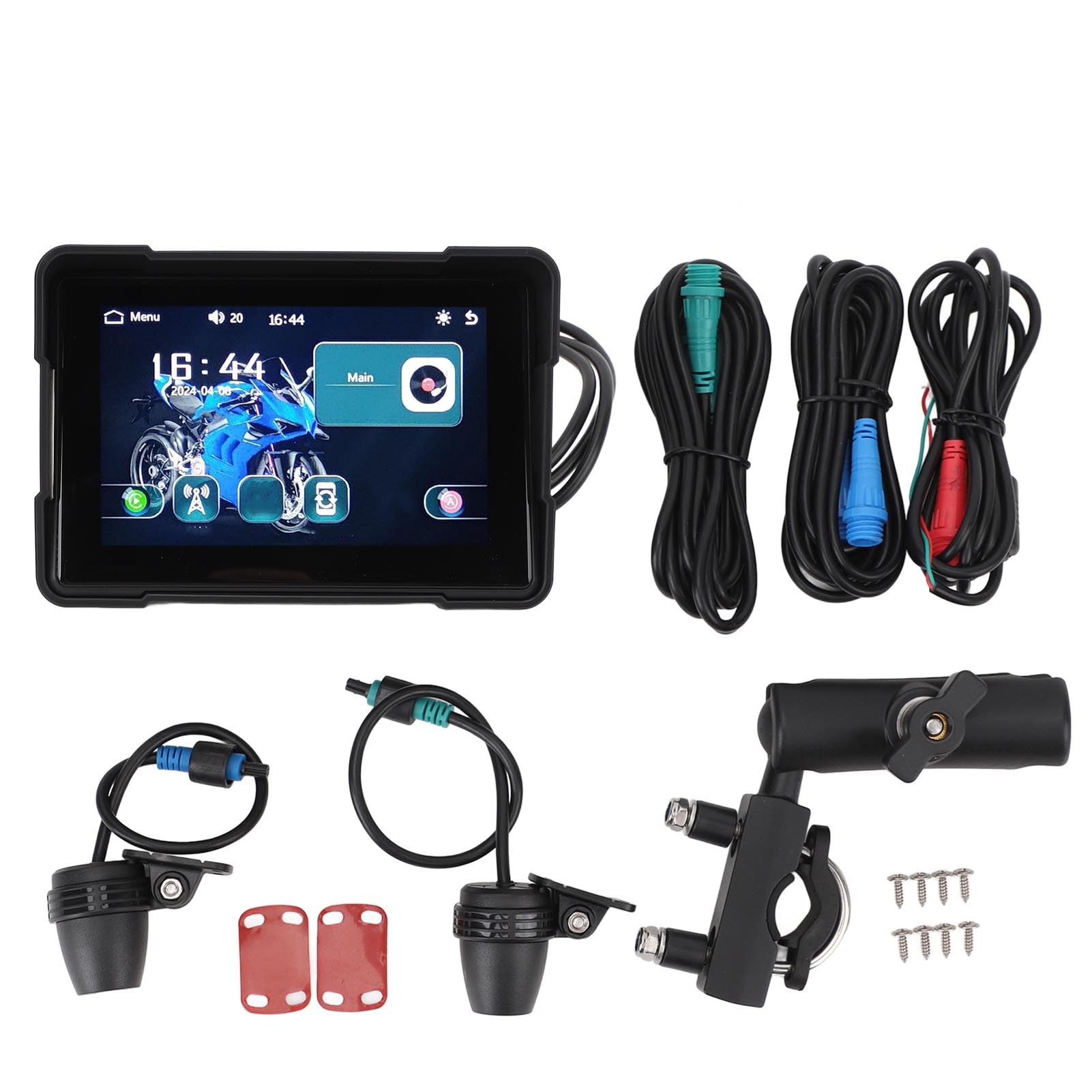 Brilluxa GPS -Navigator, 5in Motorradnavigationsgerät kompatibel mit Android Auto CarPlay, tragbarem Touchscreen -Dash Cam -System Brilluxa GPS -Navigator, 5in Motorradnavigationsgerät kompatibel mit Android Auto CarPlay, tragbarem Touchscreen -Dash Cam -System von Brilluxa