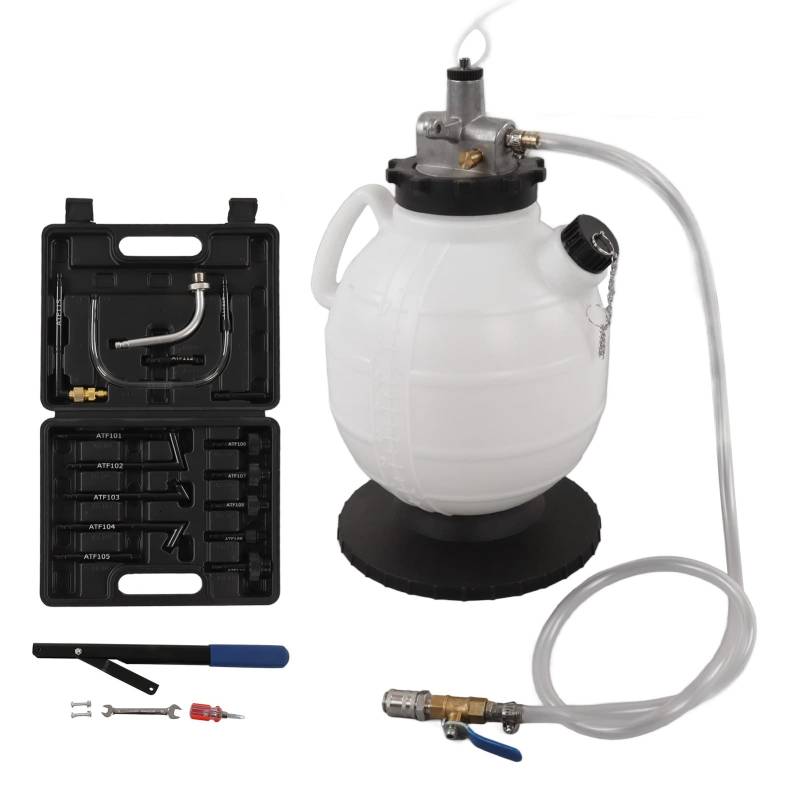 Brilluxa Getriebeölfüllwerkzeug, 7,5L Manual Automatisches Fluidübertragungswerkzeug, Leckdosen mit 15 pcs ATF -Adapter für die Flüssigkeitsfüllung von Brilluxa