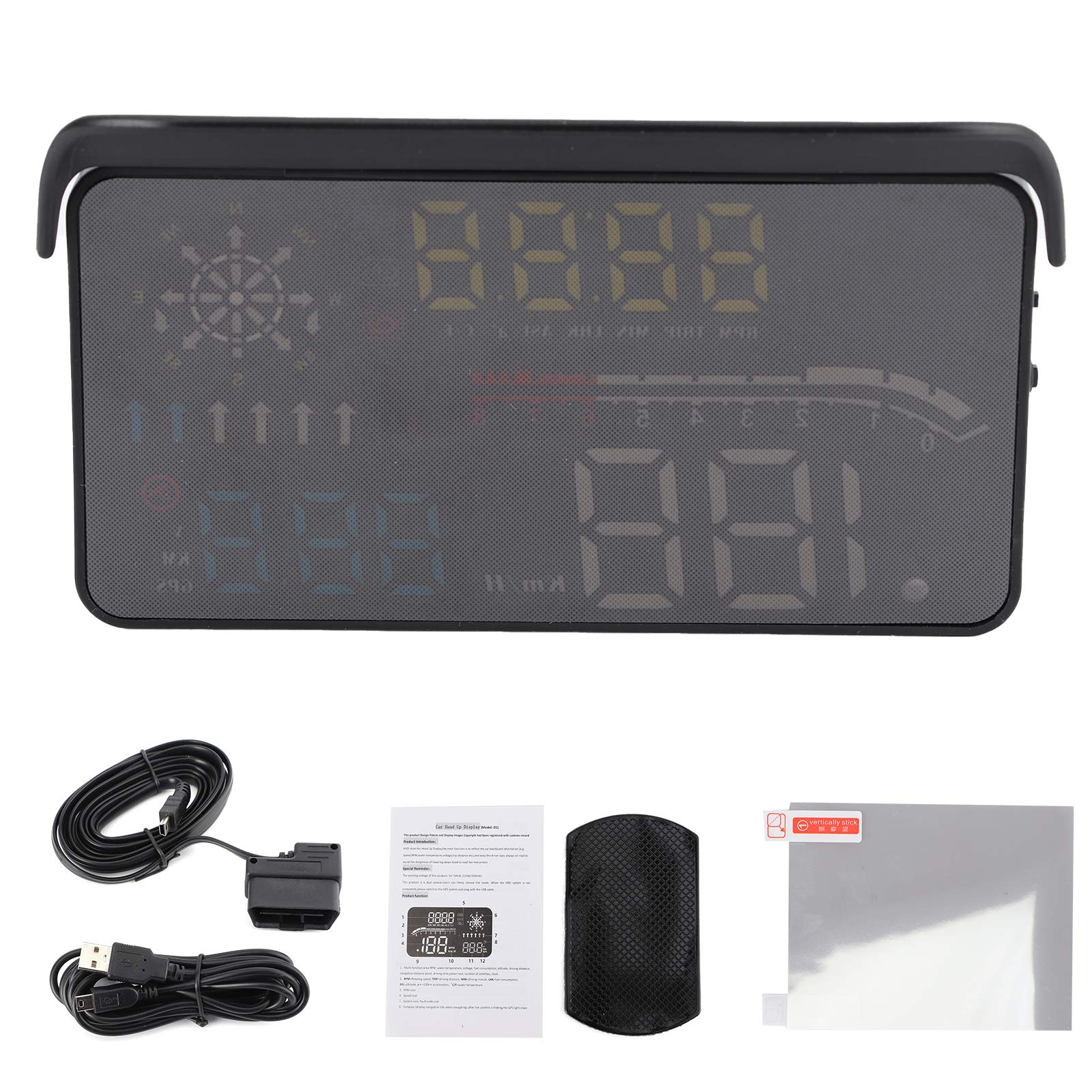 Brilluxa HUD -Display, GPS -Tachometer OBD2 Monitor kompatibel mit universellem Auto, Fahrzeug Windschutzscheiben -Projektionsbildschirm, Fahrtenwarnsystem Brilluxa HUD -Display, GPS -Tachometer OBD2 Monitor kompatibel mit universellem Auto, Fahrzeug Windschutzscheiben -Projektionsbildschirm, Fahrtenwarnsystem von Brilluxa