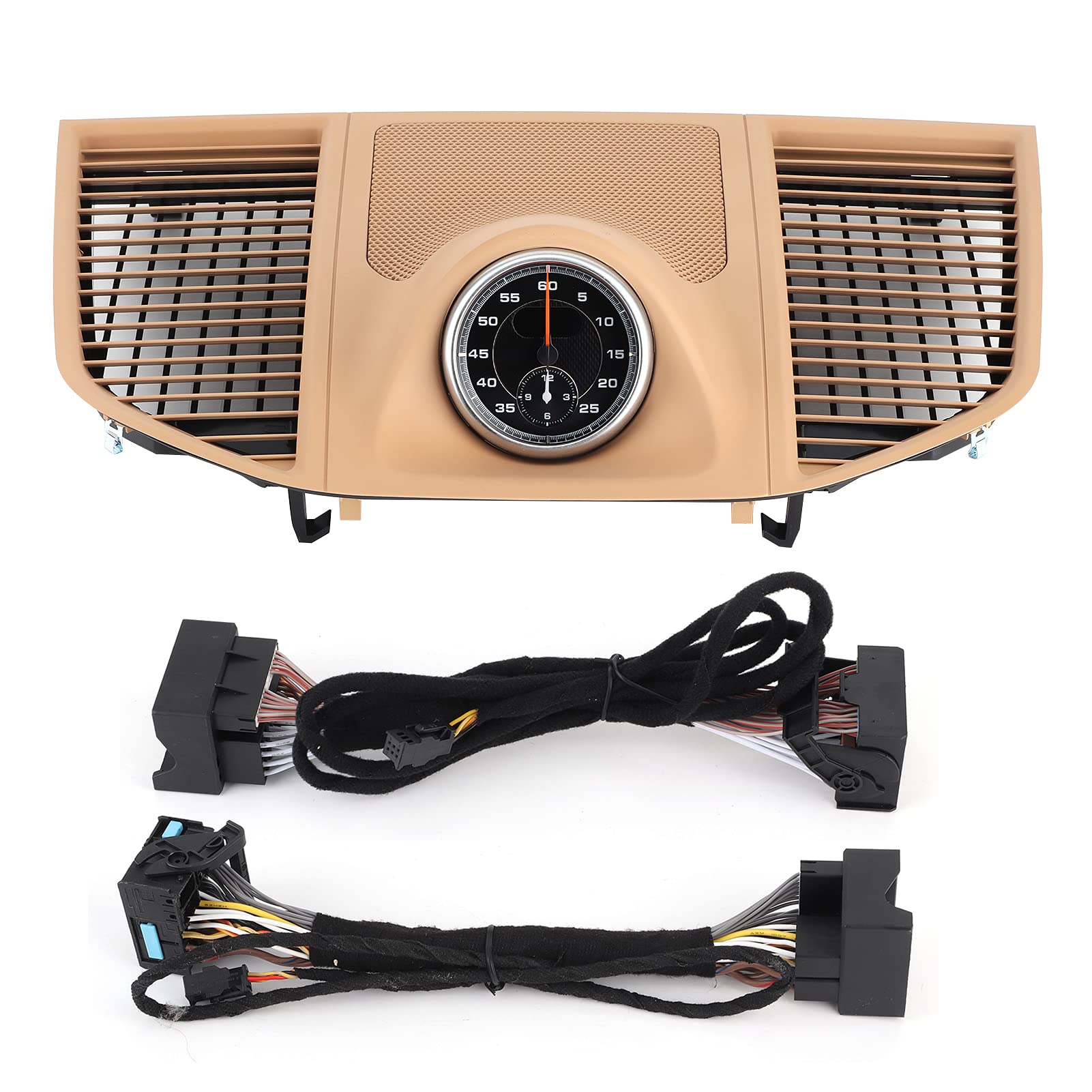 Brilluxa Instrument Panel-Abdeckung, Dash Clock-Ersatz kompatibel mit 2017-2020, oberes Armaturenbrettverkleid, beige Car Innenparty (Black stopwatch) von Brilluxa