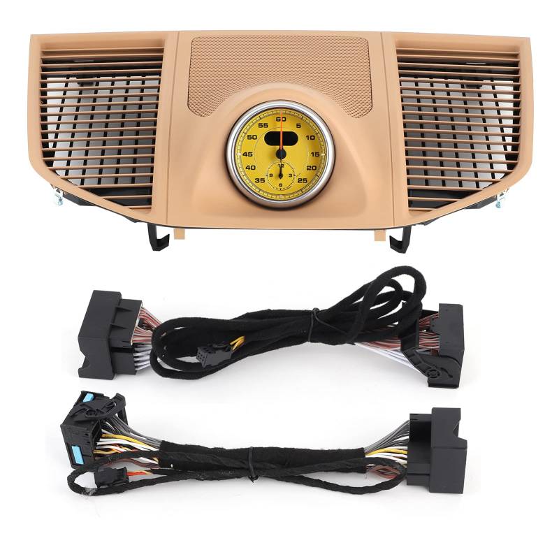 Brilluxa Instrument Panel-Abdeckung, Dash Clock-Ersatz kompatibel mit 2017-2020, oberes Armaturenbrettverkleid, beige Car Innenparty (Yellow stopwatch) von Brilluxa