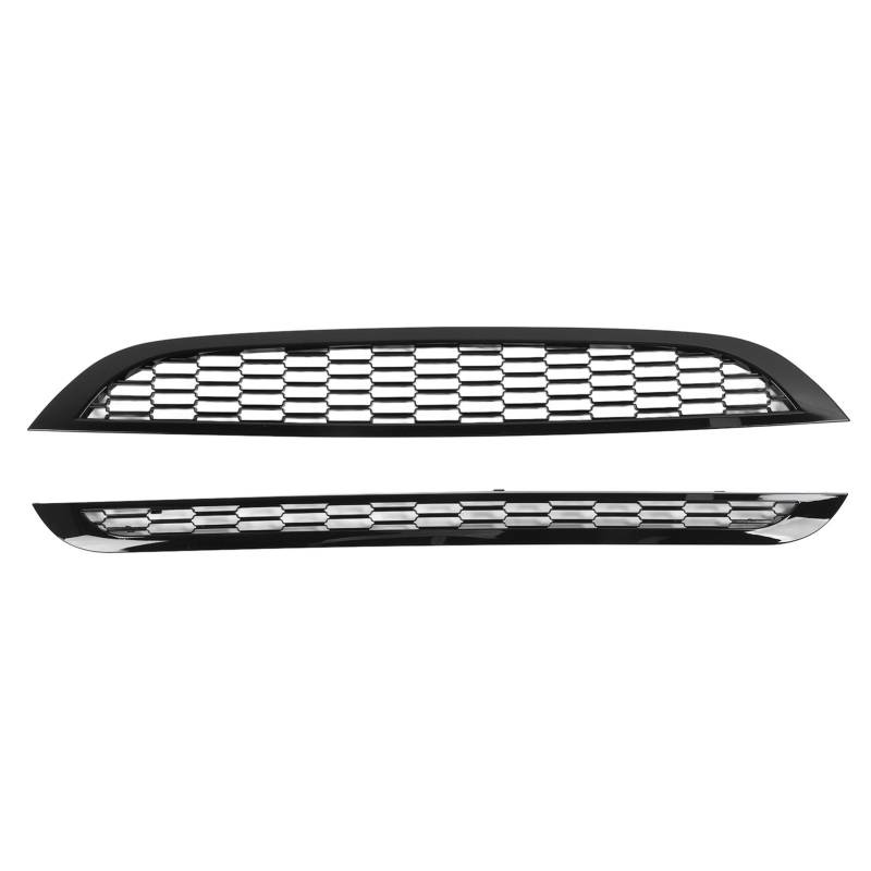 Brilluxa Kühlergrilleinsatzplatte, vordere Stoßfänger -Maschenabdeckung kompatibel mit R50 R52 R53, oberer vorderer Vordergittergittereinsatz 51137026202 (Glänzend schwarz) von Brilluxa