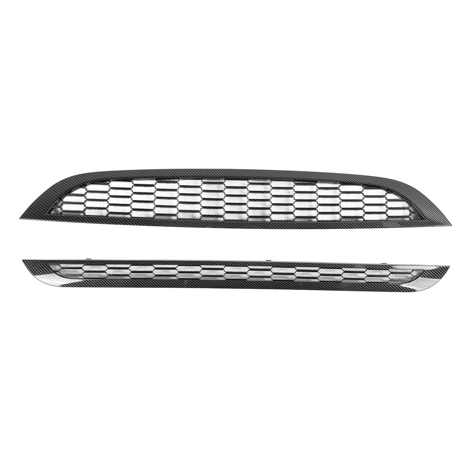 Brilluxa Kühlergrilleinsatzplatte, vordere Stoßfänger -Maschenabdeckung kompatibel mit R50 R52 R53, oberer vorderer Vordergittergittereinsatz 51137026202 (Kohlefaserstil) von Brilluxa
