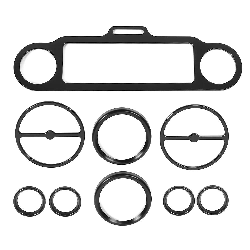 Brilluxa Lautsprecher Trim Cover-Set, Instrumentenplattenlünette und Messkit kompatibel mit Touring-Trike-Modellen 1996-2013, 9pcs Motorradtrimmabdeckungsabdeckung Zubehör Set (Schwarz) von Brilluxa