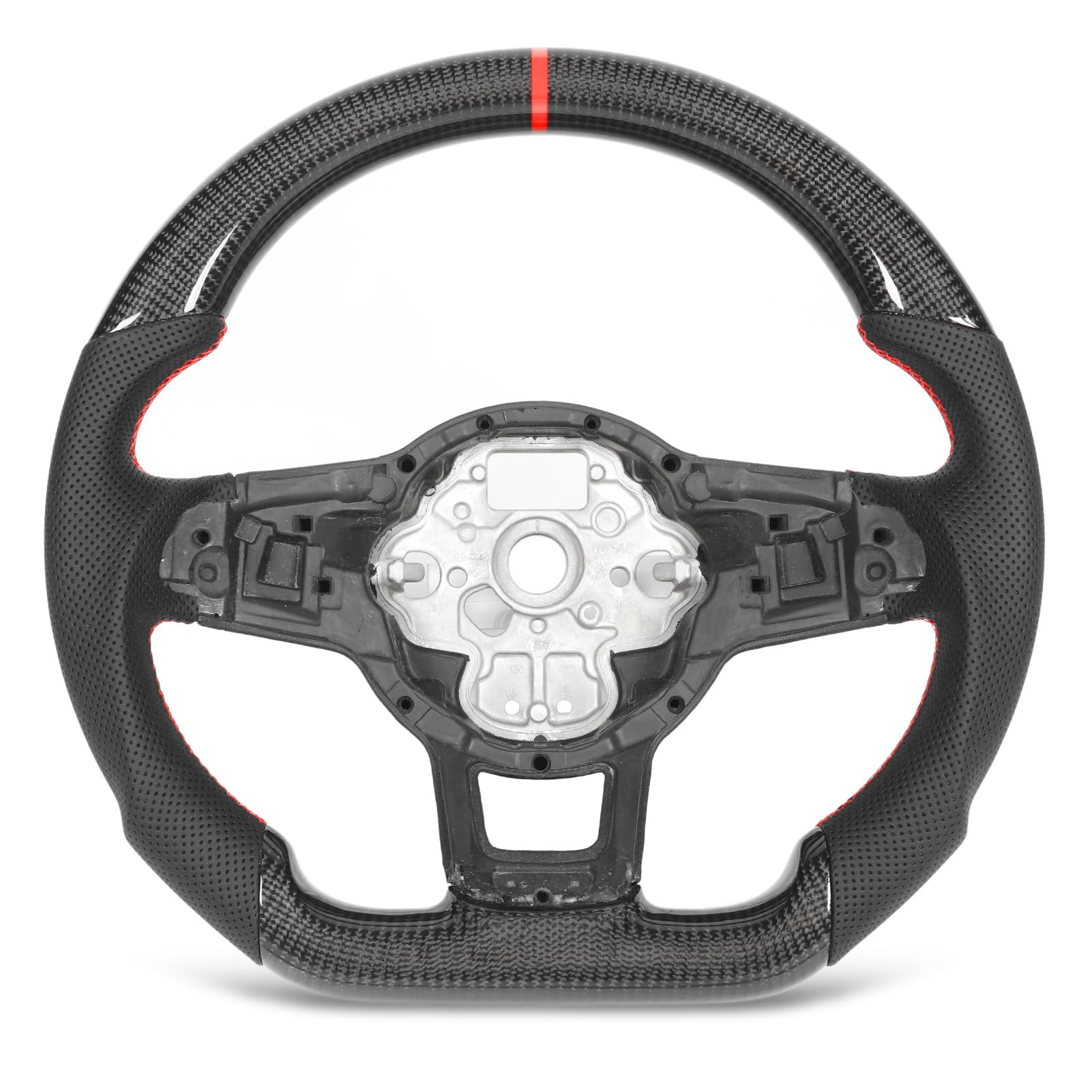 Brilluxa Lenkrad, Kohlefaser-Lenkrad abdeckung, Ersatz kompatibel mit GLI R GTD perforiertes Leder, rot, nicht-Paddel-Shifter Brilluxa Lenkrad, Kohlefaser-Lenkrad abdeckung, Ersatz kompatibel mit GLI R GTD perforiertes Leder, rot, nicht-Paddel-Shifter von Brilluxa