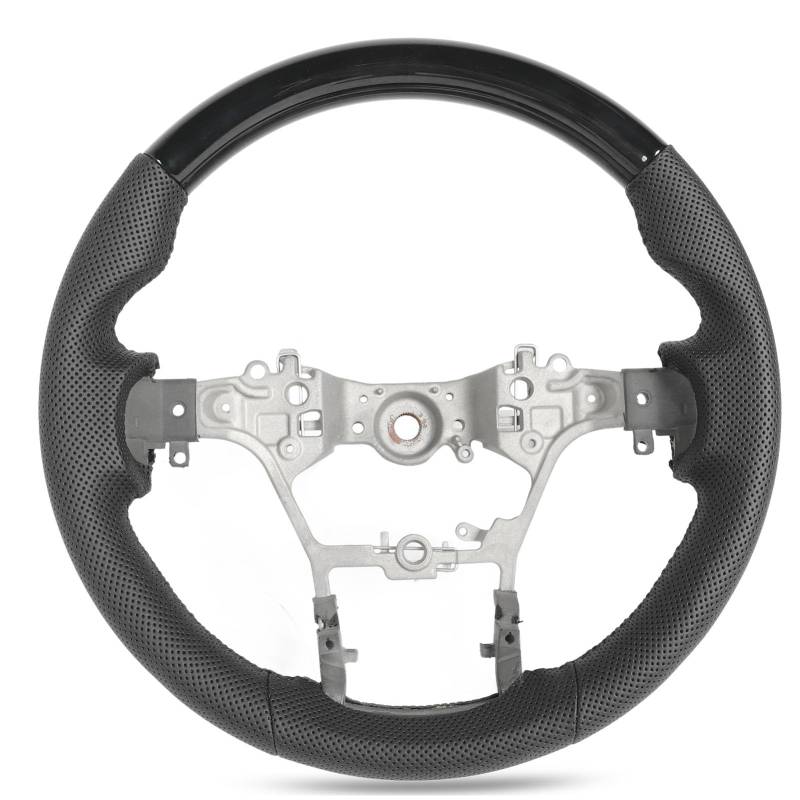 Brilluxa Lenkrad, Rennrad, kompatibel mit Hilux Fortuner 2015 bis 2023, Hydro -Dip -Leder -Lenkrad -Ersatzbaugruppe (Helles Schwarz) von Brilluxa
