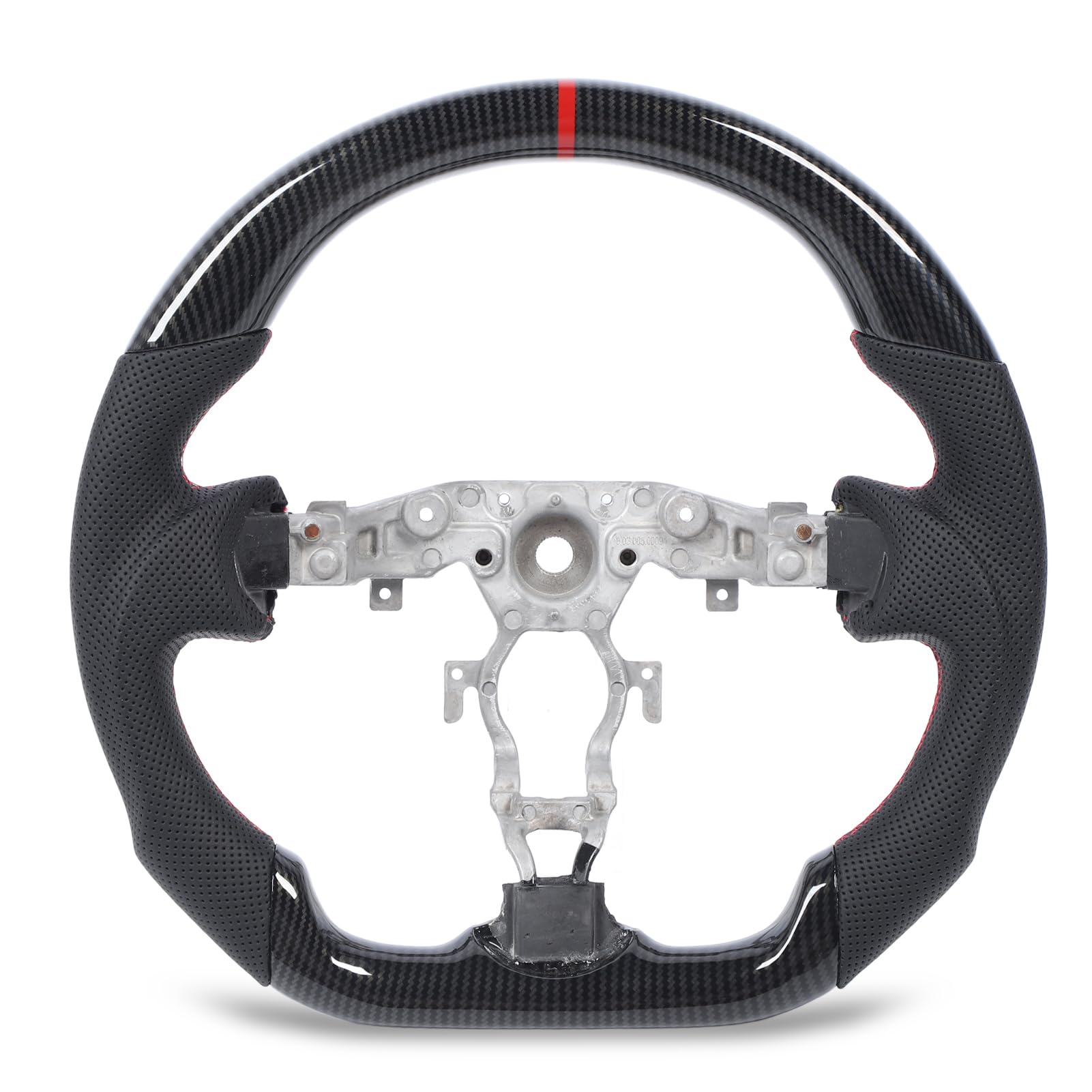 Brilluxa Lenkrad, flacher Rad ersatz, kompatibel mit 370Z 2009-2020, Perforierte Leder Handgriffe aus Kohle faser Brilluxa Lenkrad, flacher Rad ersatz, kompatibel mit 370Z 2009-2020, Perforierte Leder Handgriffe aus Kohle faser von Brilluxa