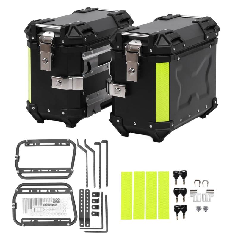 Brilluxa Motorcycle Side Case, Aluminium -Satteltaschenbox -Aufbewahrungsträgerin mit Sicherheitsschloss und Handle, 28L -Helm -Gepäckpanner Pannier von Brilluxa