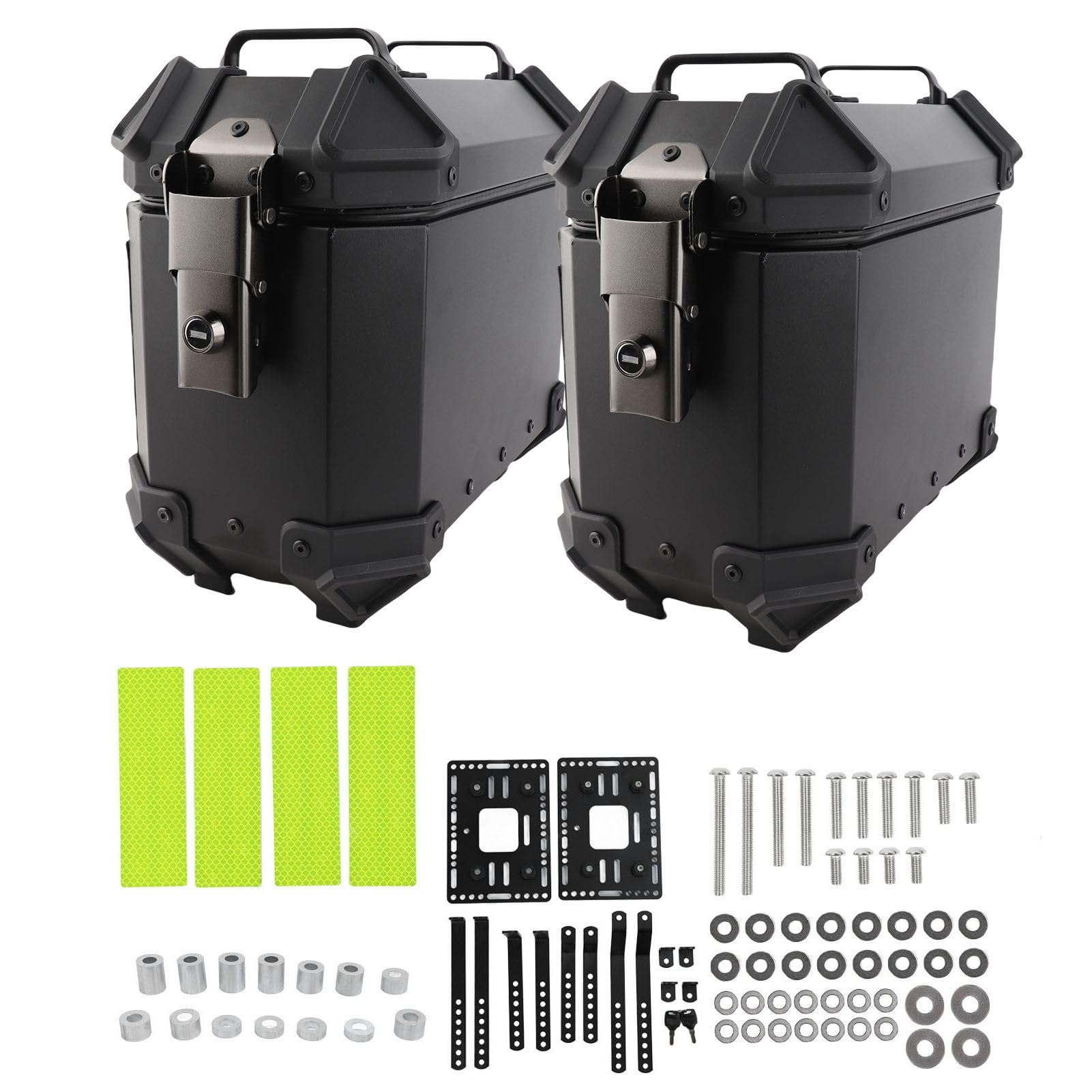 Brilluxa Motorcycle Side Case, Hard -Satteltaschenbox Set mit Stützpanzerschließgrenze, Universal Fit Aluminium -Legierung 18L Helm Gepäckträger Brilluxa Motorcycle Side Case, Hard -Satteltaschenbox Set mit Stützpanzerschließgrenze, Universal Fit Aluminium -Legierung 18L Helm Gepäckträger von Brilluxa