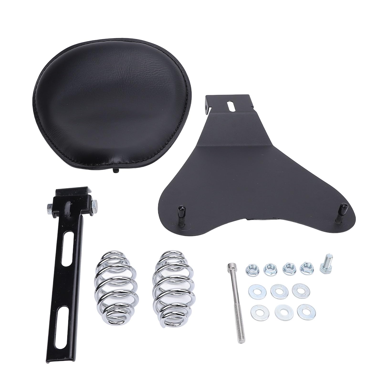 Brilluxa Motorrad -Solo -Sitz -Kit, Faux Leder Federhalterung Sitzvergleich mit Retro -Motorrädern, Universal Fit Solo Rider Sitzkissenbaugruppe (Schwarz) von Brilluxa