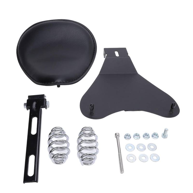 Brilluxa Motorrad -Solo -Sitz -Kit, Faux Leder Federhalterung Sitzvergleich mit Retro -Motorrädern, Universal Fit Solo Rider Sitzkissenbaugruppe (Schwarz) von Brilluxa