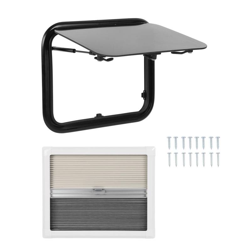 Brilluxa RV Fenster, Ausdrücken Anhänger Fenster, 16x20 Zoll Exit Fenster mit Stütz stange, Doppels chicht Mesh Bildschirm Fenster, Abgerundete Ecke Sonnenschutz vorhang von Brilluxa