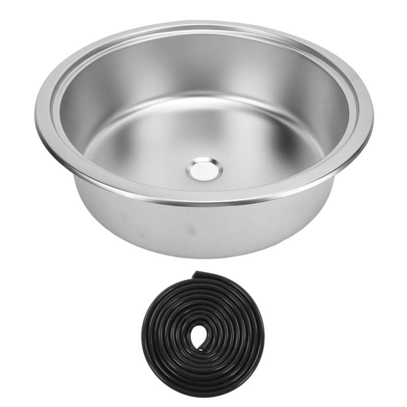 Brilluxa RV Round Waschbecken, 304 Edelstahl Küchenstangen Becken Waschbecken mit 40 mm Abflussauslass, 14.17x5.12in für Bootsyacht Caravan von Brilluxa