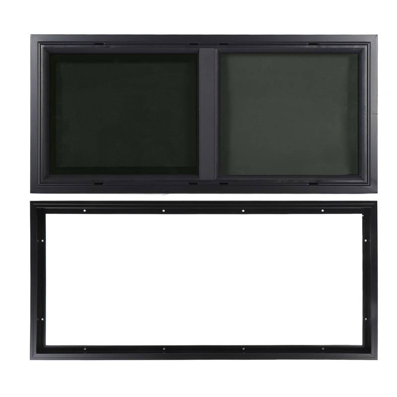 Brilluxa RV -Schiebefenster, horizontal getönte Glasplatte mit Bildschirm 28x12 Zoll für Anhänger -Wohnmobil, UV -Blockier - -Fensterbaugruppe von Brilluxa