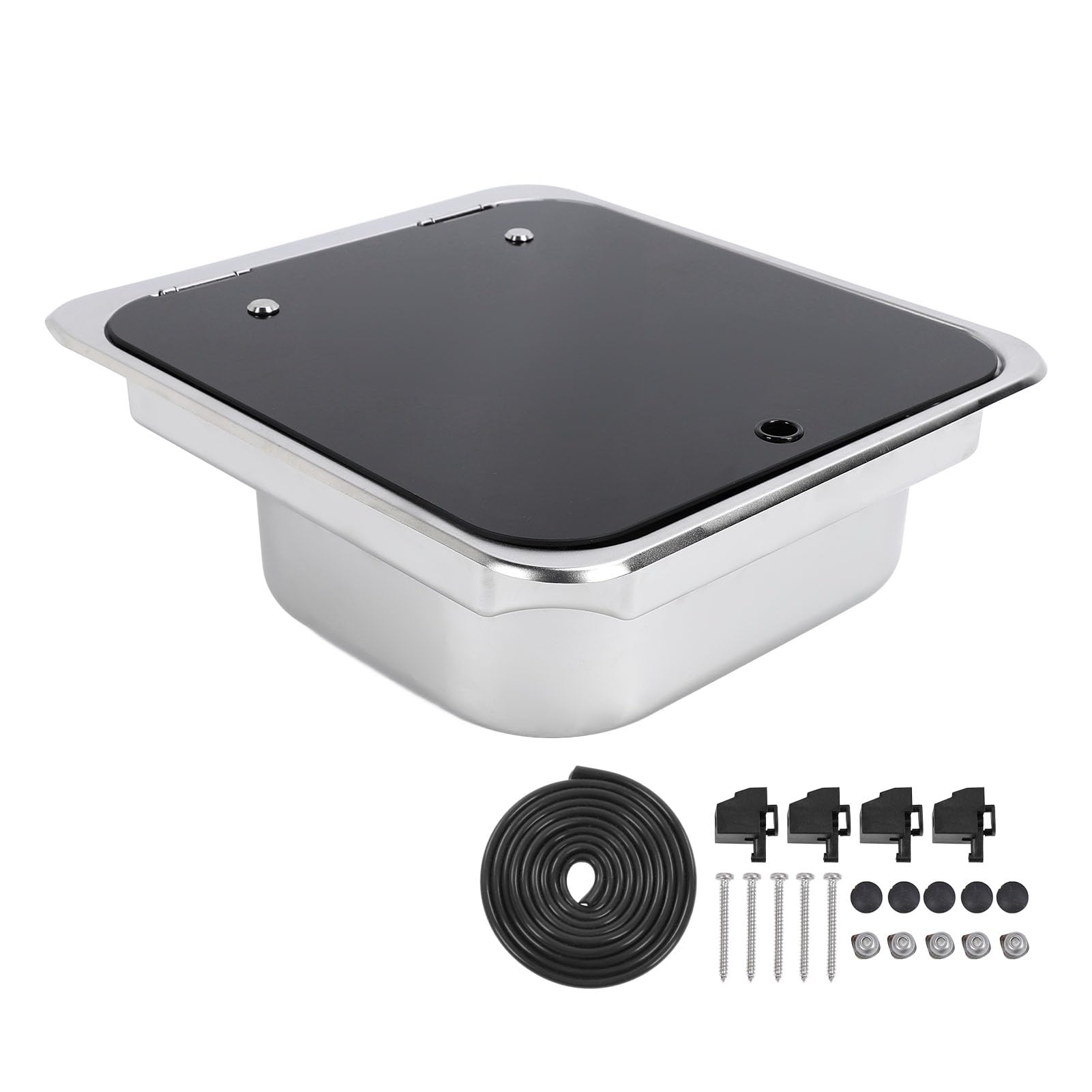 Brilluxa RV Waschbecken, Edelstahl -Waschbecken, 20 -l -Handwaschschale mit Abdeckung, 17,52 x 15,75 x 5,71in, Wohnmobilküchenspüle für Boot Caravan Brilluxa RV Waschbecken, Edelstahl -Waschbecken, 20 -l -Handwaschschale mit Abdeckung, 17,52 x 15,75 x 5,71in, Wohnmobilküchenspüle für Boot Caravan von Brilluxa
