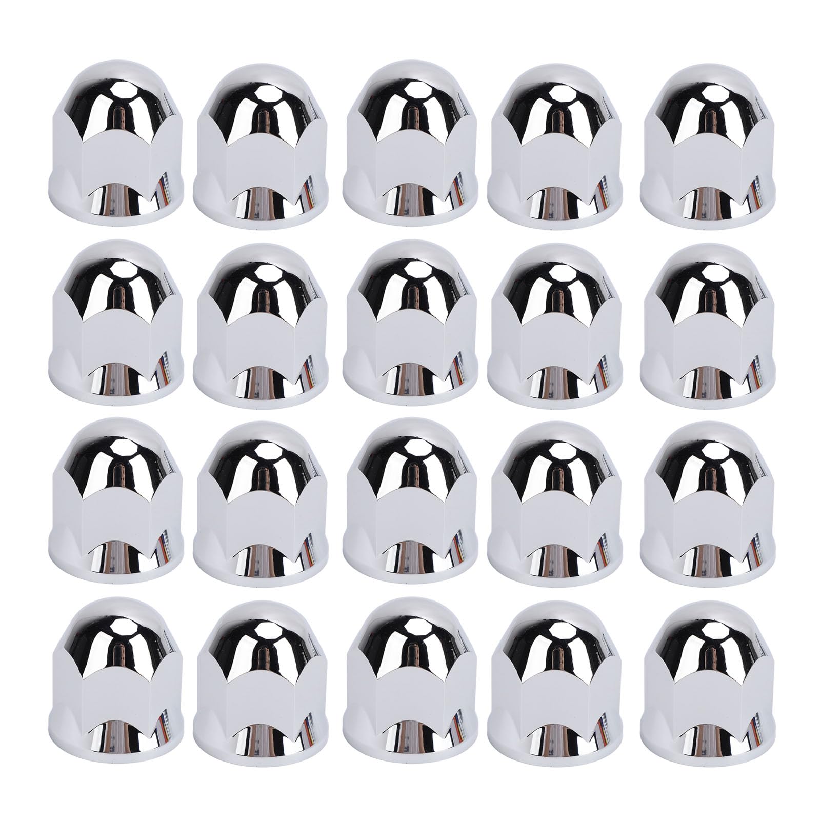 Brilluxa Radmutterkappen-Set, 33 mm, verchromte Flanschmutterabdeckungen für LKW, Anhänger und Fahrzeuge, sichere Radmutternschutzkappen (20pcs) von Brilluxa