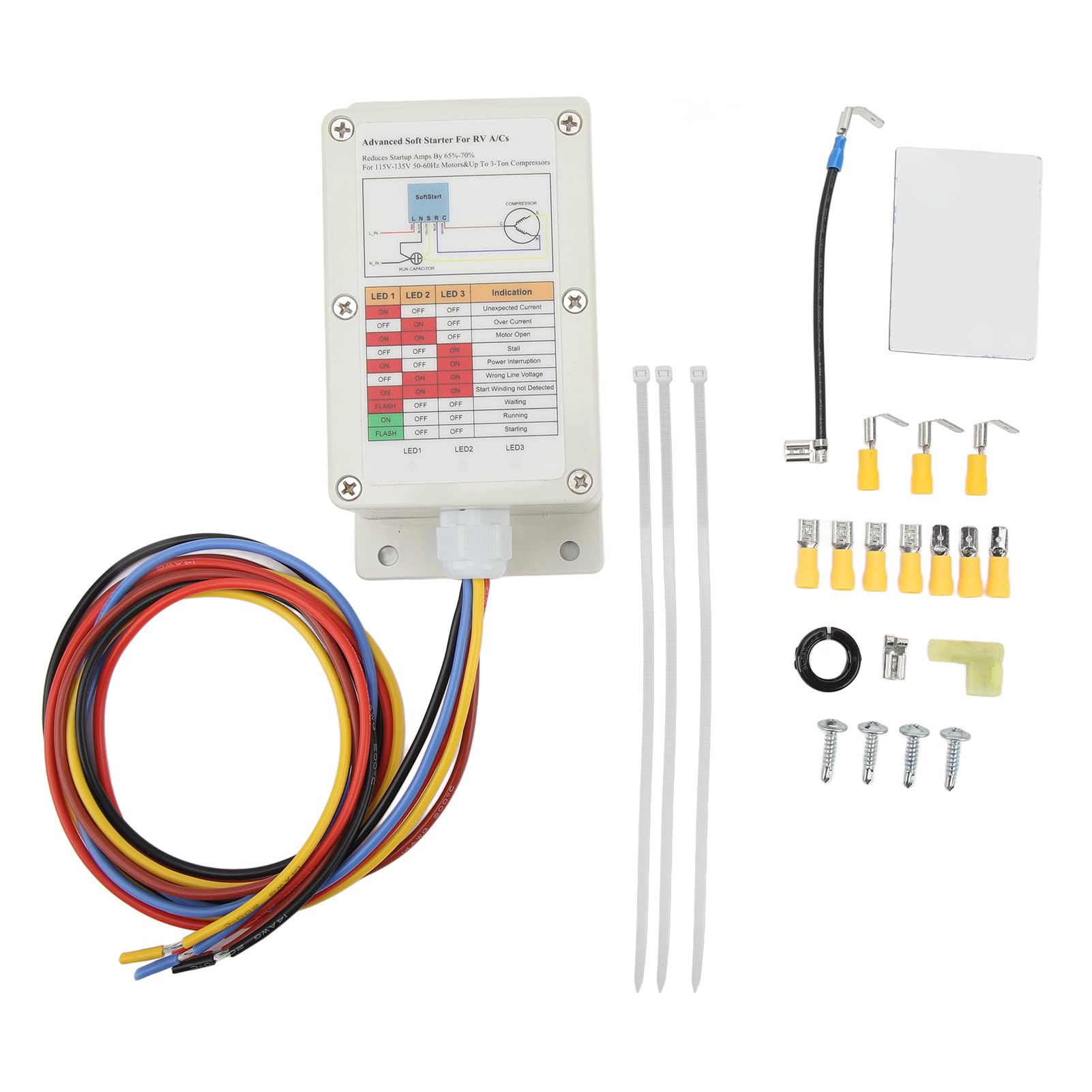 Brilluxa Sanftanlasser, AC-Kompressor-Startermodul, Kompatibel mit Wohnmobil-Klimaanlage, Motor-Sanftanlauf-Steuerungskit Brilluxa Sanftanlasser, AC-Kompressor-Startermodul, Kompatibel mit Wohnmobil-Klimaanlage, Motor-Sanftanlauf-Steuerungskit von Brilluxa