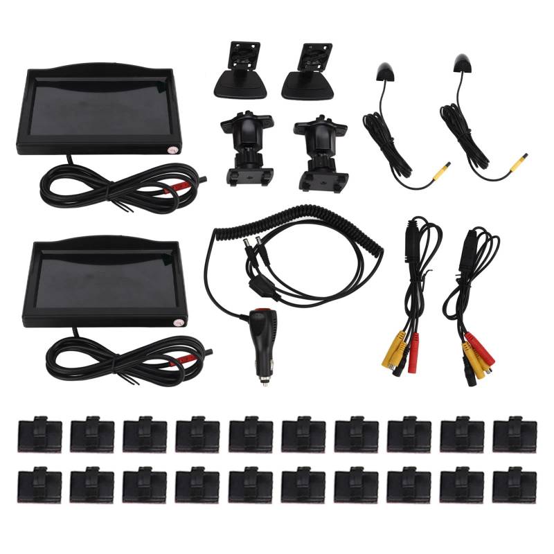 Brilluxa Side View Camera System -Kit, 5 Zoll TFT LCD Monitor IP67 wasserdichtes Backup -Kamera -System für 12V -24V, Fahrzeugkamera -Kit von Brilluxa