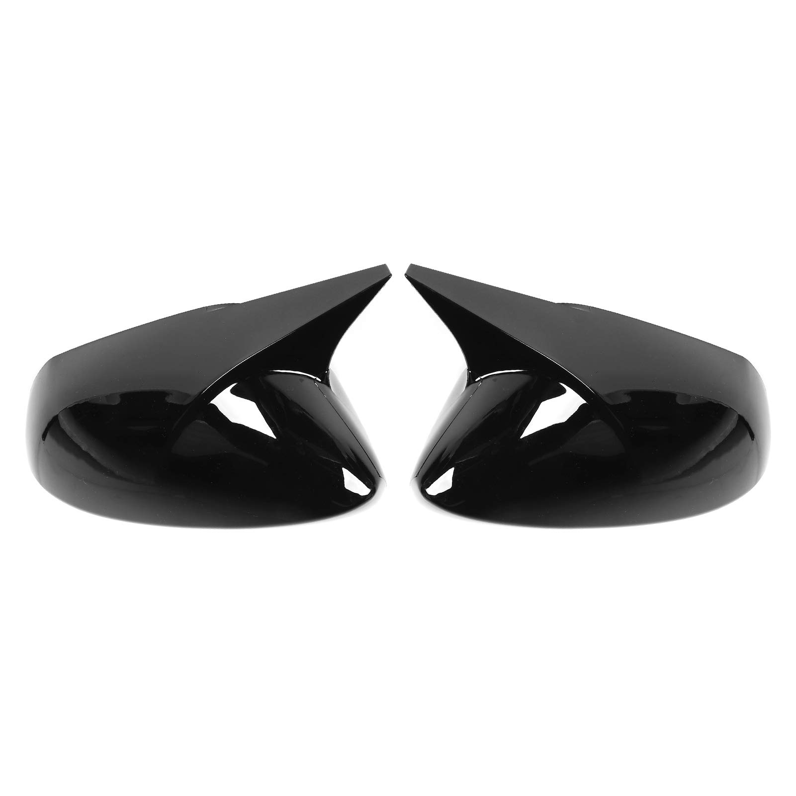 Brilluxa Spiegelabdeckung, Seitenkappengehäuseschutz, kompatibel mit Sedan Schrägheck, Ersatz der Rückspiegelschale, Horn-Stil Spiegelkappenpaar (Schwarz) von Brilluxa