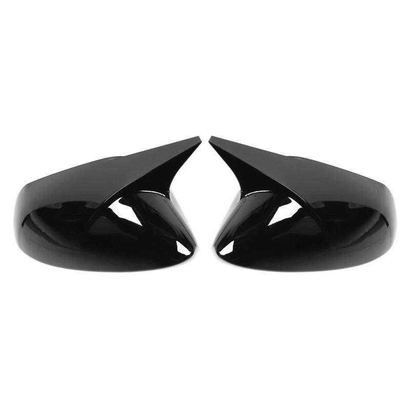 Brilluxa Spiegelabdeckung, Seitenkappengehäuseschutz, kompatibel mit Sedan Schrägheck, Ersatz der Rückspiegelschale, Horn-Stil Spiegelkappenpaar (Schwarz) von Brilluxa