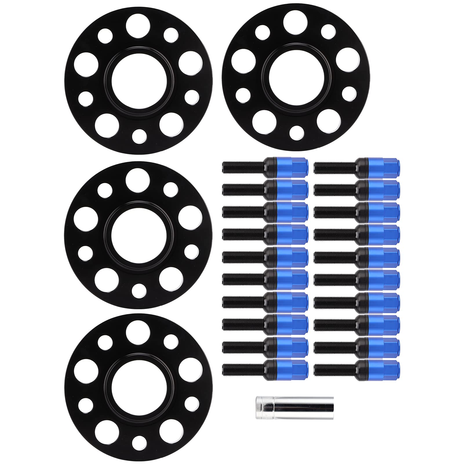 Brilluxa Spurverbreiterung-Set, kompatibel mit W202 C-Klasse C220 C230 C280 C43 1994–2000, Auto-Radzentrier-Abstandshalter, Radadapter-Ersatz, 20-mm-Abstandshalter-Set aus (Blue) von Brilluxa