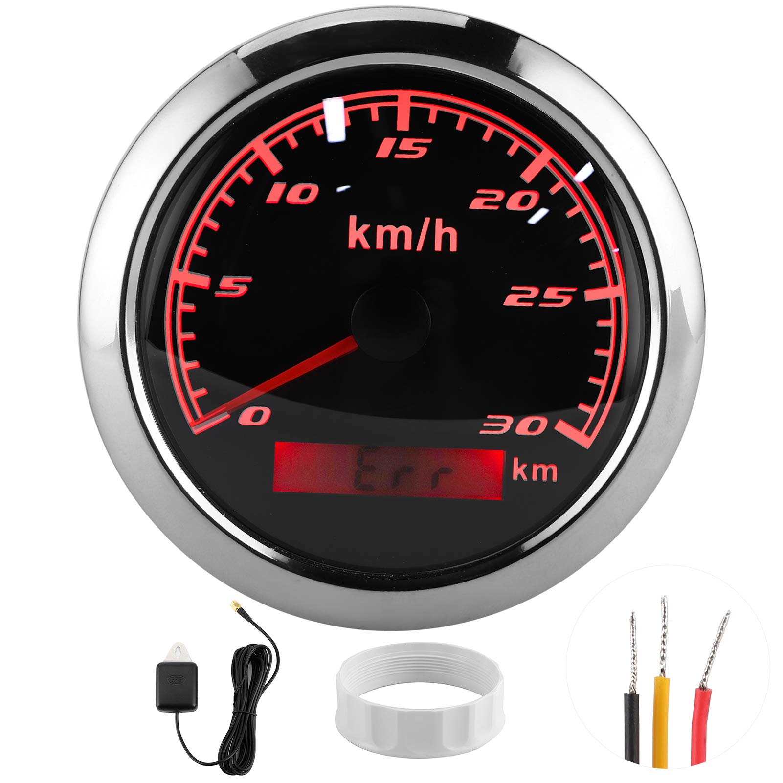 Brilluxa -Tachometer, GPS -Kilometerzähler 30 km H 85 mm IP67 wasserdicht für Bootsauto -Yacht -Motorrad, Meeresgeschwindigkeitsmesser, wasserdichtes GPS -Geschwindigkeitssensor (Black Dial) von Brilluxa