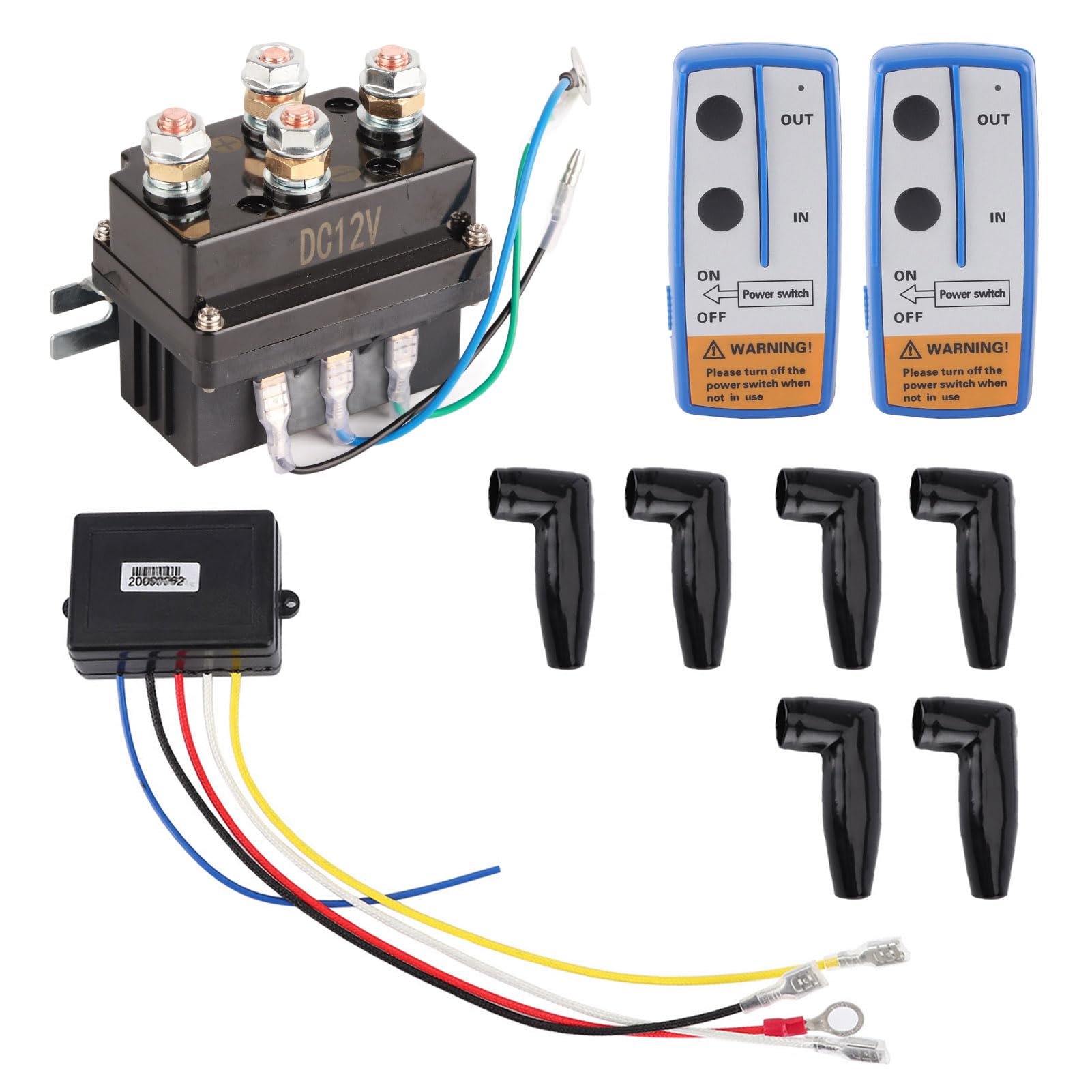 Brilluxa Winch Relais, Magnetschütze 12V 400A für ATV UTV 4x4 -Fahrzeuge, Electric Winch Switch, 6 Cap -Anschlussbaugruppe von Brilluxa