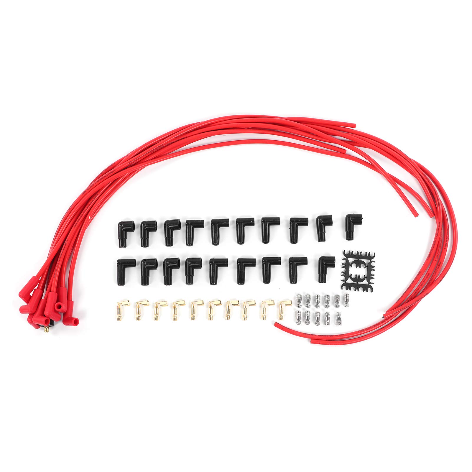 Brilluxa Zündkerzen drähte, 8mm 0,3 Zoll Drahts atz Universal 4041R mit Zubehör Pack Rot, Zünd kabels atz, Motor Zündkerze Draht Ersatz Brilluxa Zündkerzen drähte, 8mm 0,3 Zoll Drahts atz Universal 4041R mit Zubehör Pack Rot, Zünd kabels atz, Motor Zündkerze Draht Ersatz von Brilluxa