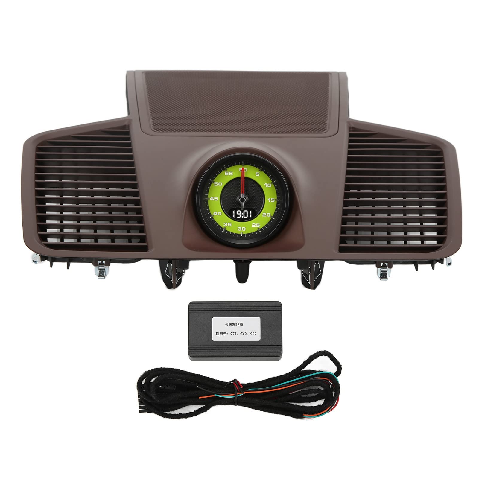 Xtevu Dashboard Taktgrillabdeckung, kompatibel mit 2018–2020, Panel -Timer -Rahmen, Instrumenten -Cluster -Takt -Trimm, 9Y0 857 192 Ein Ersatz (Green stopwatch) von Brilluxa