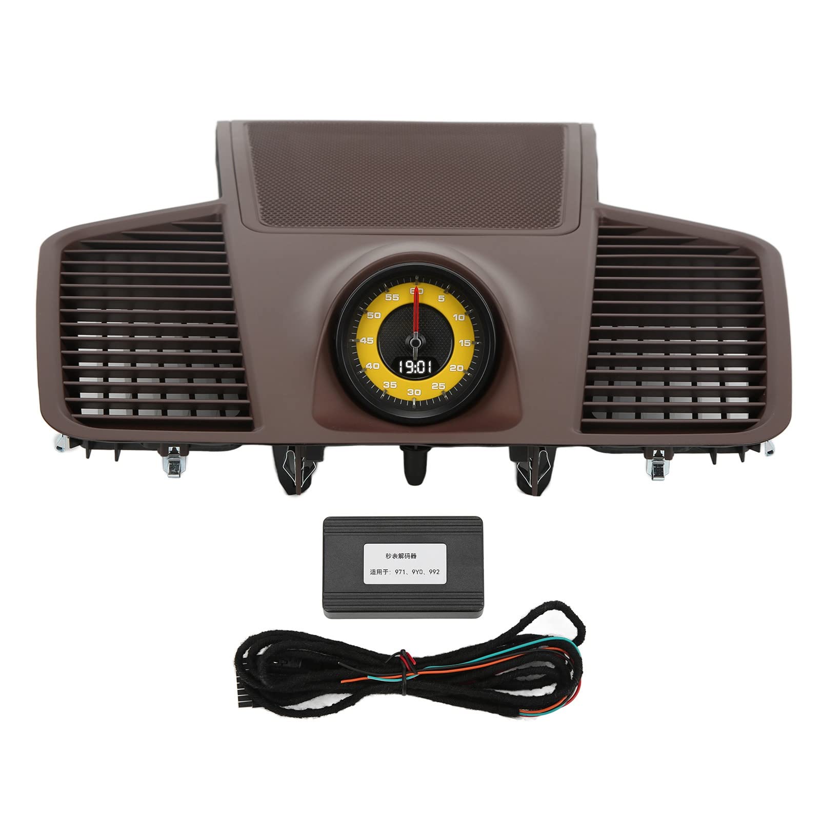 Xtevu Dashboard Taktgrillabdeckung, kompatibel mit 2018–2020, Panel -Timer -Rahmen, Instrumenten -Cluster -Takt -Trimm, 9Y0 857 192 Ein Ersatz (Yellow stopwatch) von Brilluxa
