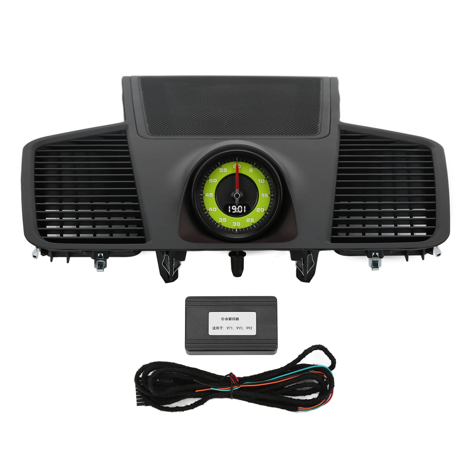 Xtevu Dashboard Taktplatteabdeckung, kompatibel mit 2018–2020, Instrumentencluster -Timer -Rahmen, Autokaktverkleidung, 9Y0 857 192 A. (Green stopwatch) von Brilluxa