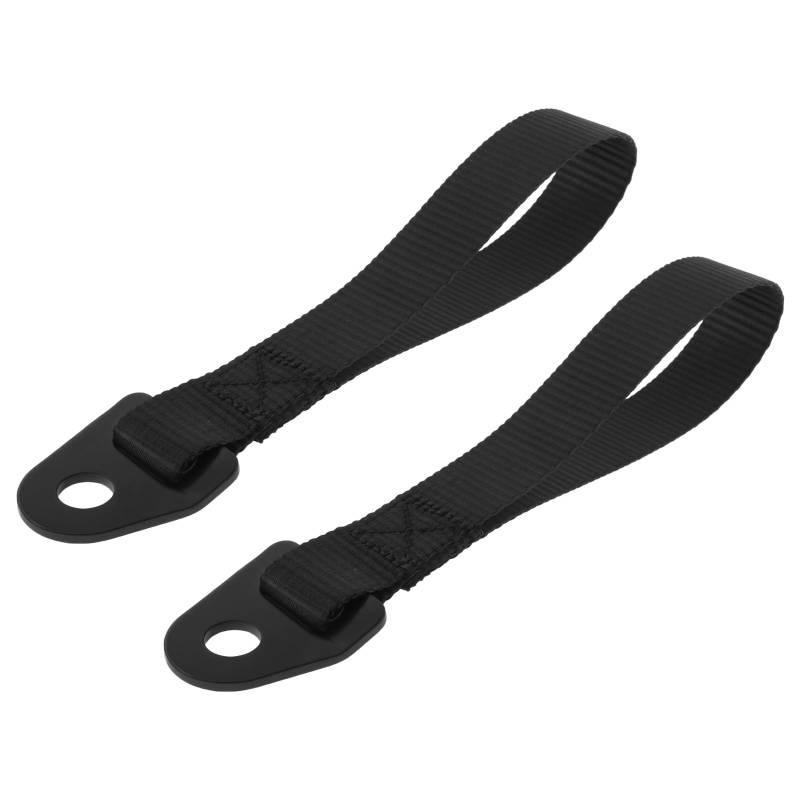 Briny River 2 Stück Schwarze Türgriff-Zuggurte 22 cm für Renn.Robustes Hochfestes Gurtband mit 12 Mm Starker Stahl-Montageplatte. von Briny River