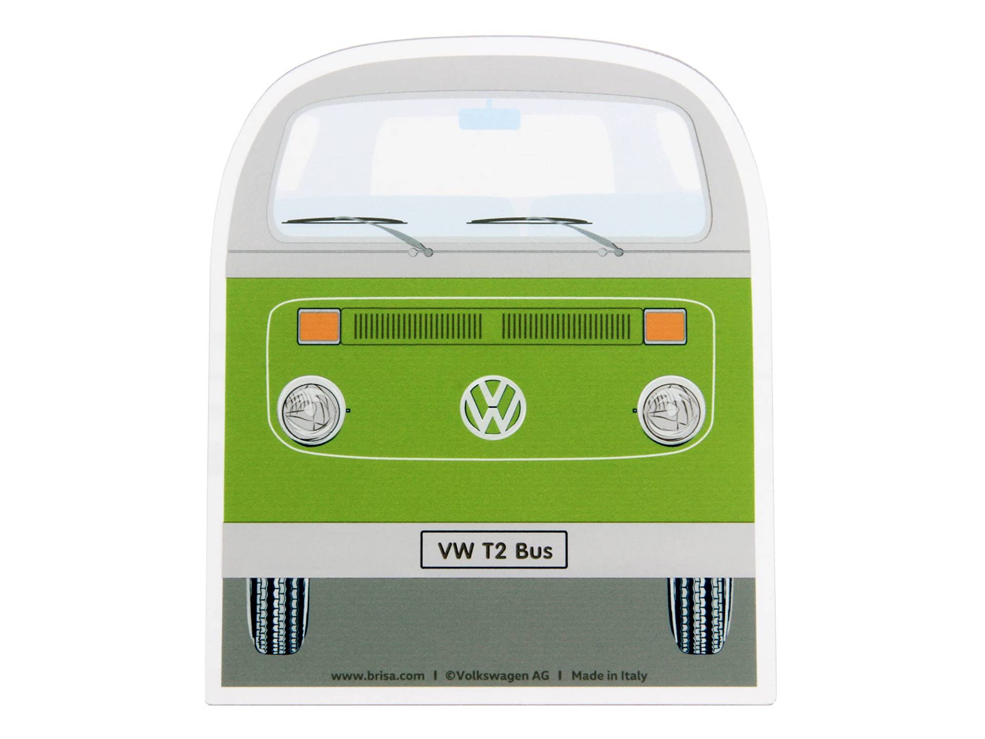 BRISA VW Collection - Volkswagen Polycarbonat EIS-Kratzer-Scheiben-Schaber-Reif-Schnee-Entferner Winter-Auto-Zubehör im T2 Bulli Bus Design (Front/Grün) von BRISA