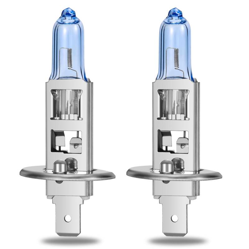 Briteye H1 Halogen Lampen 4300K Gelblich Weißes Licht 12V 55W Scheinwerferlampe mit E Prüfzeichen (2 Stücke) von Briteye