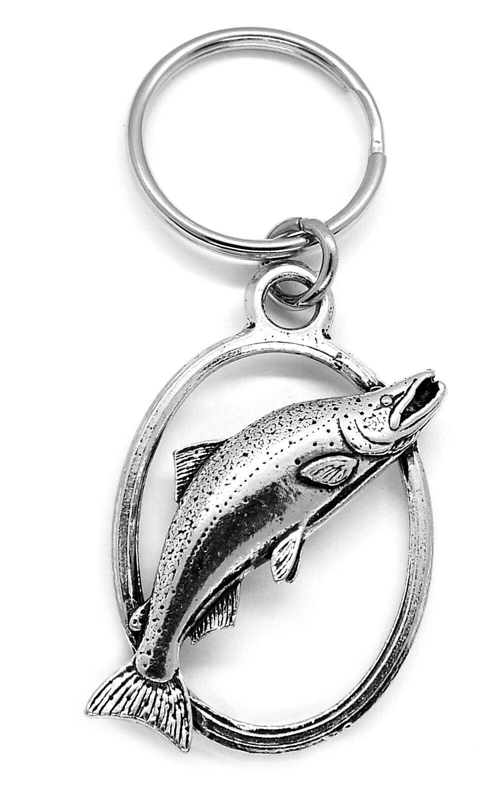 British Keychains Lachs Salm Fisch Hartzinn Schlüsselanhänger mit Geschenkbeutel von British Keychains