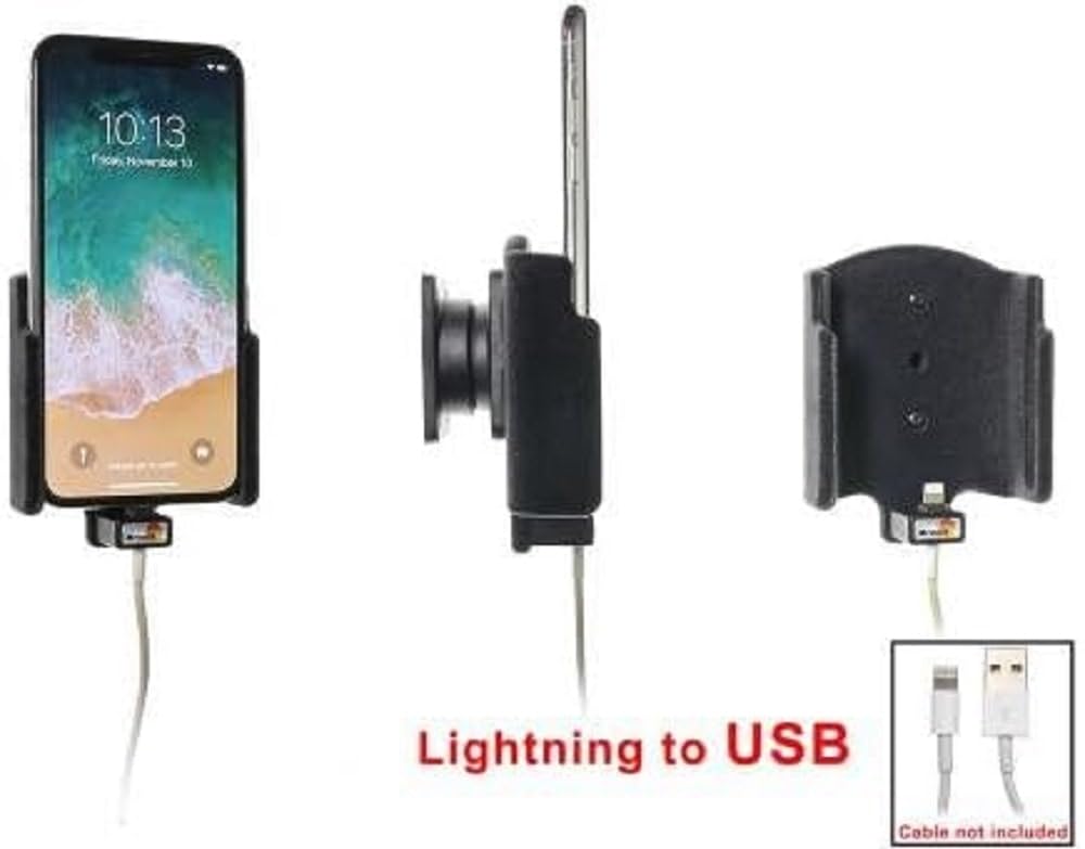 Brodit 514997 Halterung Apple iPhone X - Apple Original Lightning-USB Adapter Kabel von Brodit