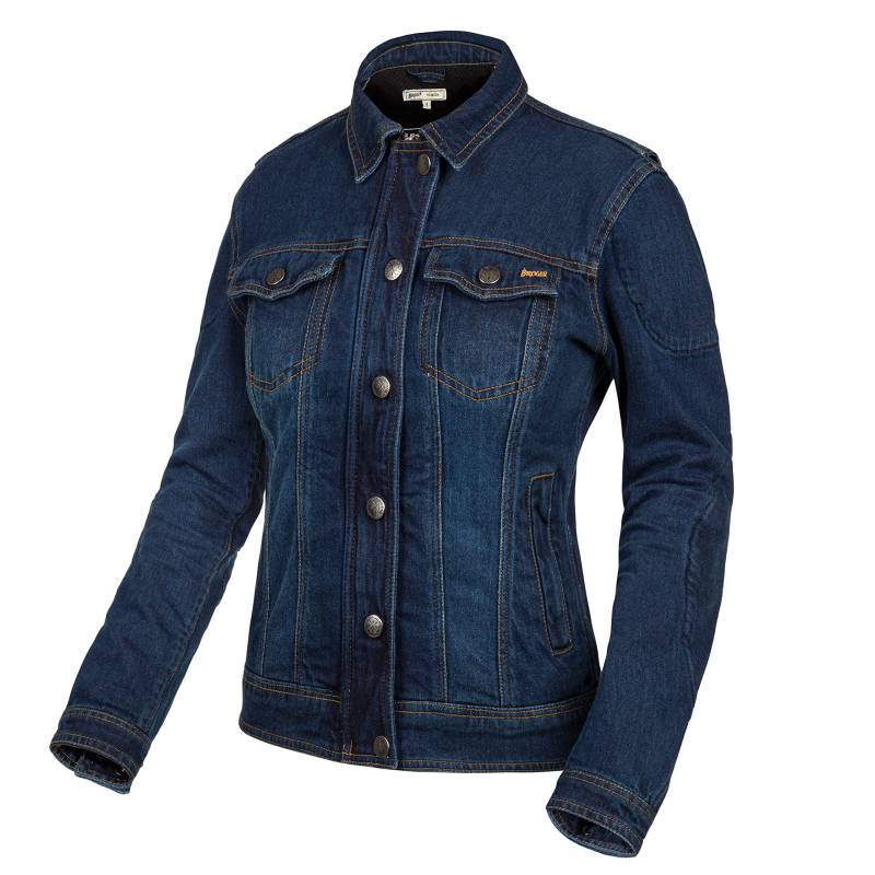 BROGER Florida Lady Washed Blue Motorcycle Jeans Jacket DS von BROGER