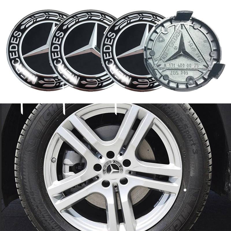 Brogtorl 4 Stück Nabendeckel für 75MM Radnabenkappen Felgendeckel Felgenkappen Nabenkappen Wheel Caps Radnabenabdeckung von Brogtorl