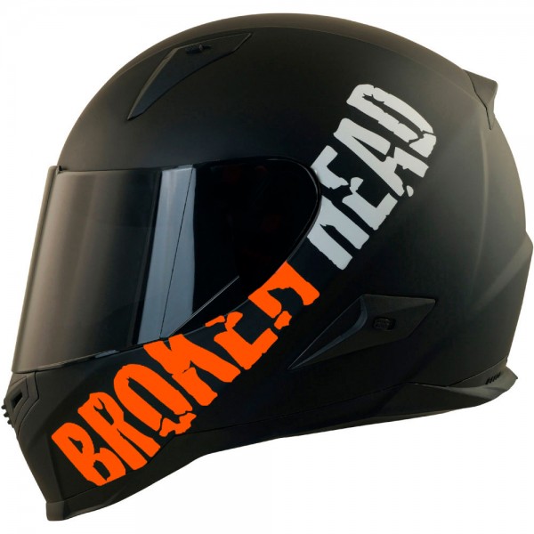 Broken Head BeProud Orange Motorradhelm (XS) + Schwarzes Visier von Broken Head