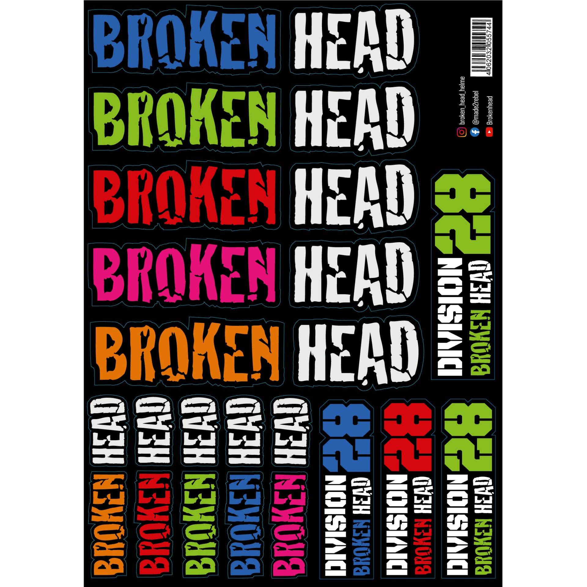 Broken Head Aufkleber Bogen Color Flash A3-Format - Sticker - Decal - Dekor - Sponsoren Aufkleber für Auto, Motorrad usw. Broken Head Aufkleber Bogen Color Flash A3-Format - Sticker - Decal - Dekor - Sponsoren Aufkleber für Auto, Motorrad usw. von Broken Head